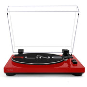 RLINE Giradischi RLTN11GR Bluetooth 33/45 Giri Audio-Technica AT3600 Preamplificatore Rosso Lucido