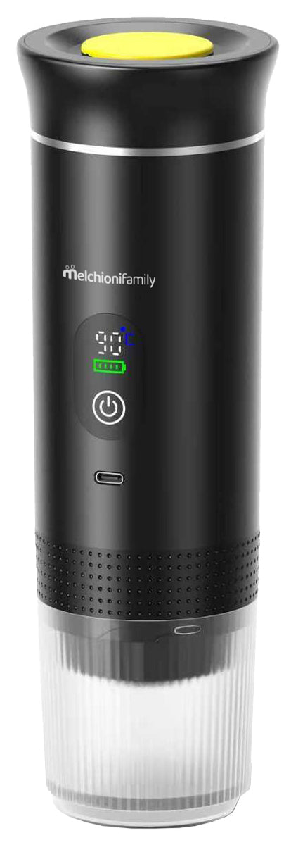 Melchioni Family Macchina da Caffè Portatile Caffè Go 3 in 1 20 Bar USB-C Capsule e Macinato Nero