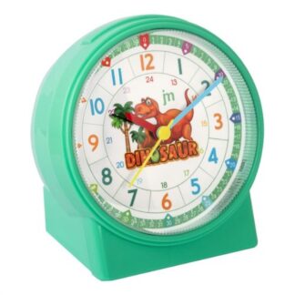 Lowell Sveglia Analogica Bambini JA7113V Dinosaur 10 cm Movimento Silenzioso Snooze Verde