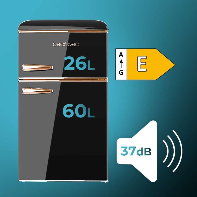 Cecotec Frigo Bolero Coolmarket 86 Nero e finiture Oro