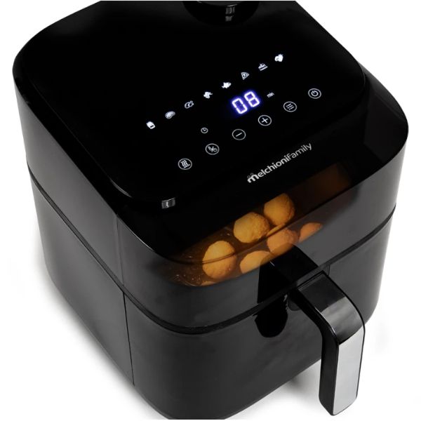 Melchioni Family Chiara Friggitrice Ad Aria Funzione Vapore Soft Doppia Resistenza 6,5L Display Digitale