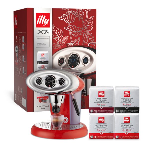 Illy X7.1 Xmas 60640 Macchina Caffè Iperespresso Lancia Vapore Box