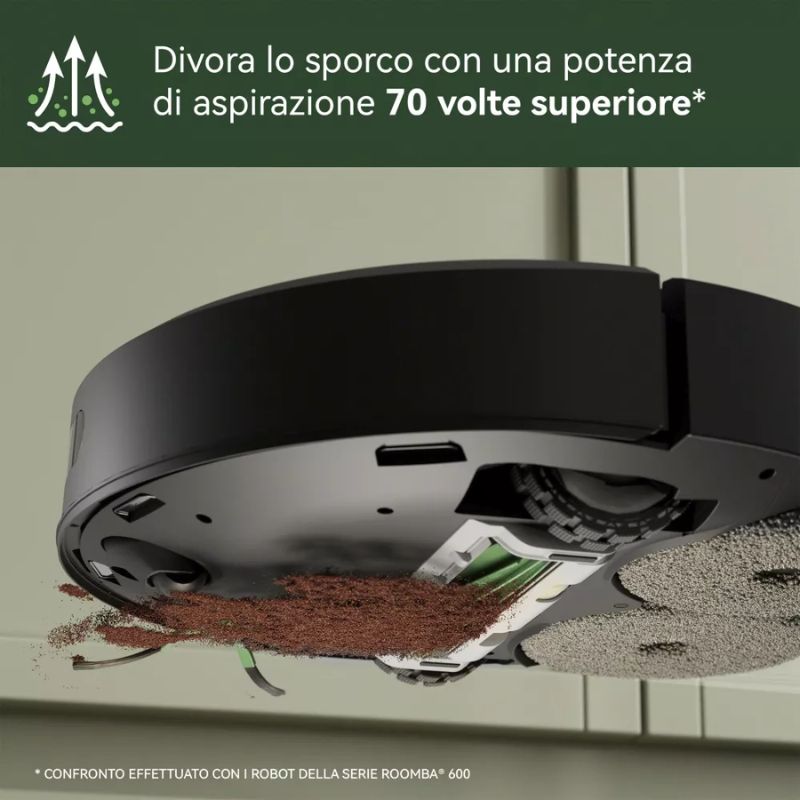 Roomba Irobot Plus 505 Combo con Stazione di Pulizia Lavaggio e Ricarica Robot Aspirapolvere 2-in-1 Lava e Aspira
