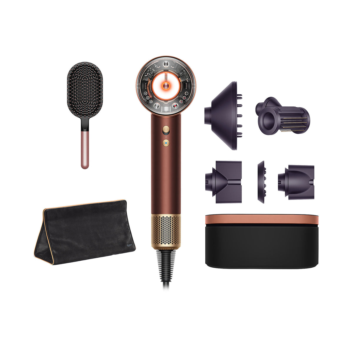 Dyson Asciugacapelli Supersonic Nural Straight+Wavy Plum/Copper 1600 W 5 Accessori