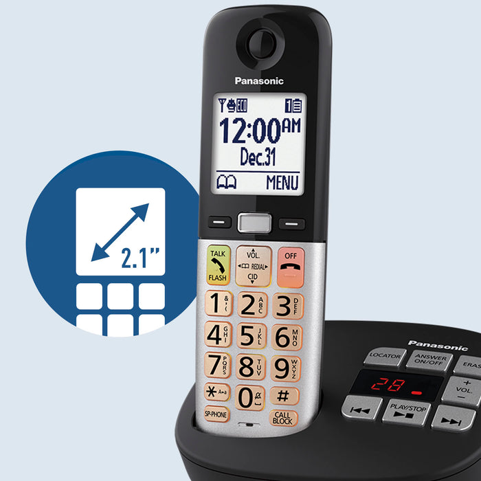 Panasonic KX-TGU430EXB Telefono Cordless Nero e Argento
