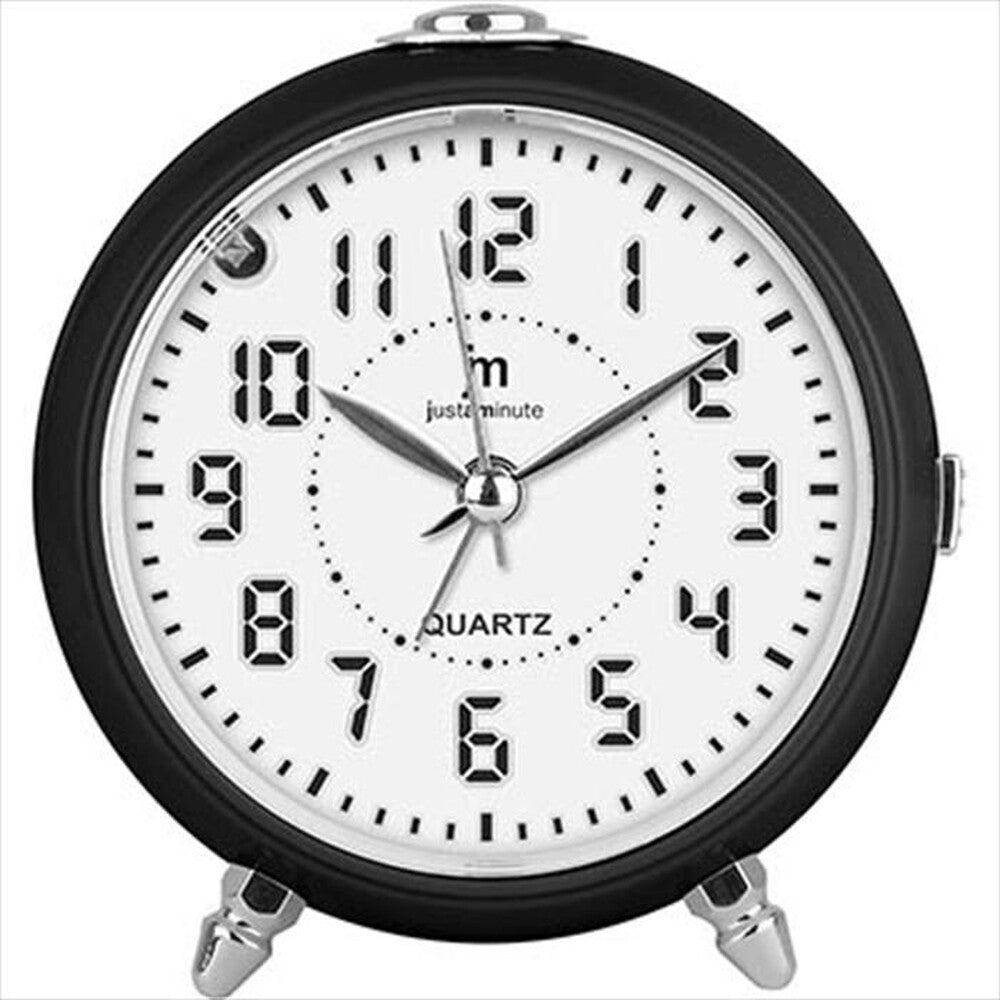Lowell JA-7117N Sveglia Analogica da Tavolo Nera con Snooze e Luce