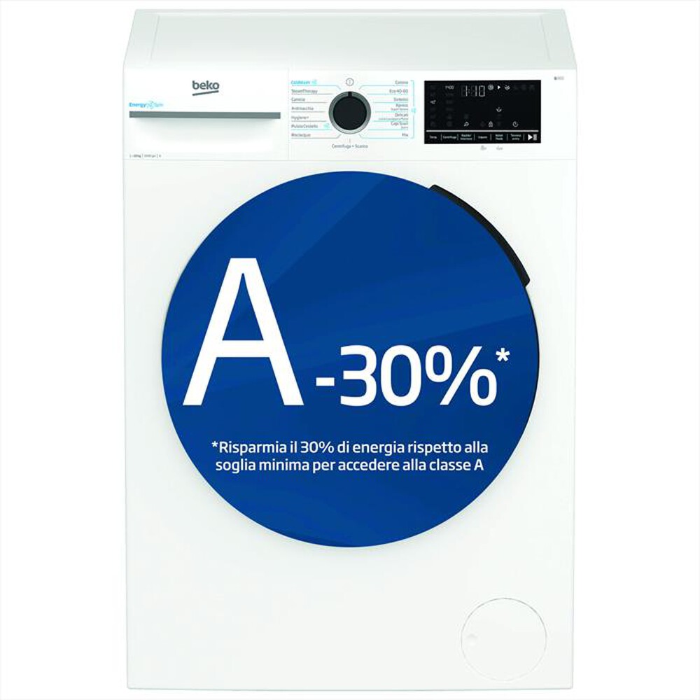 Beko b300 BMW10149DB: Lavatrice 10kg, classe A-30%, 1400giri, Vapore