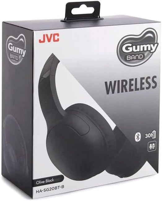JVC HA-SG20BT Cuffie wireless Bluetooth GUMY, Olive Black