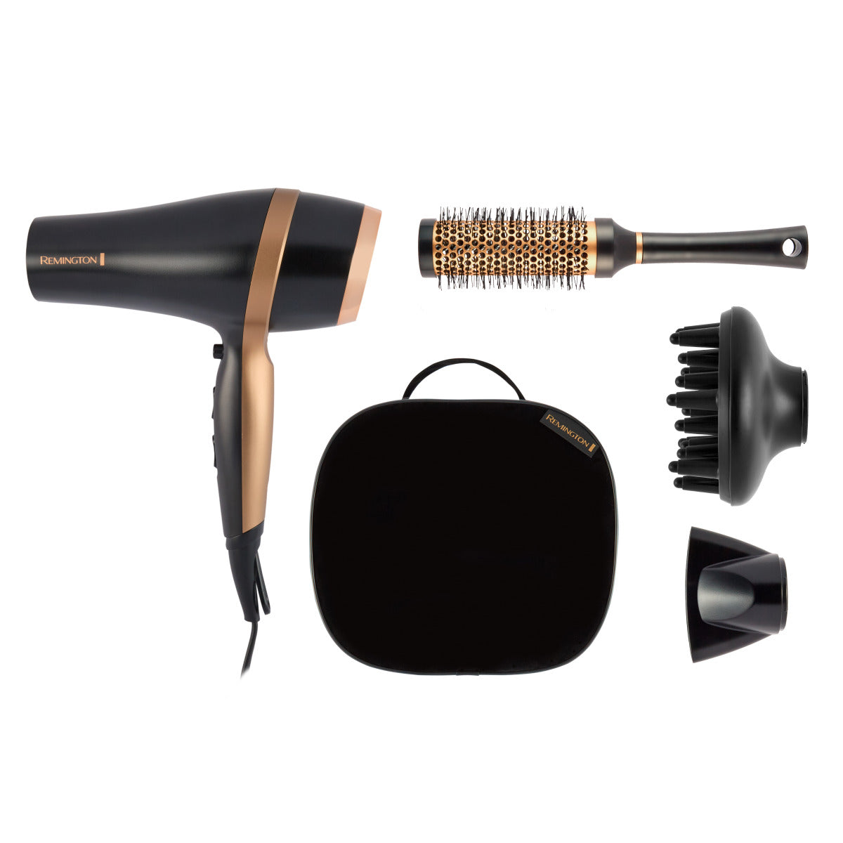 Remington Salon Smooth D6960GP Asciugacapelli 2100W Ionico con Diffusore e Custodia Premium