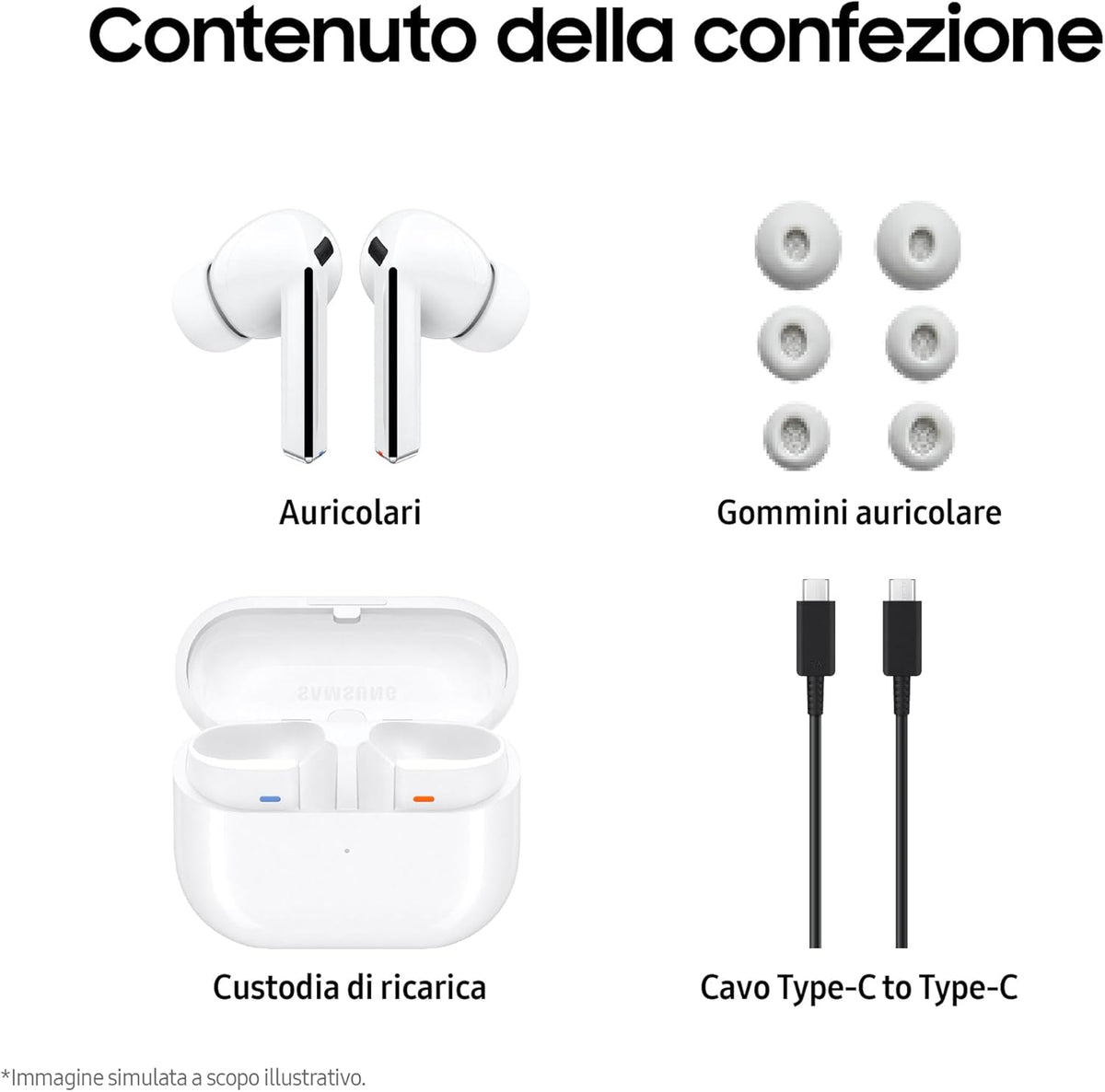 Samsung Galaxy Buds3 Pro Auricolari in-ear True Wireless Cuffie ergonomiche con luce LED Cancellazione attiva del rumore