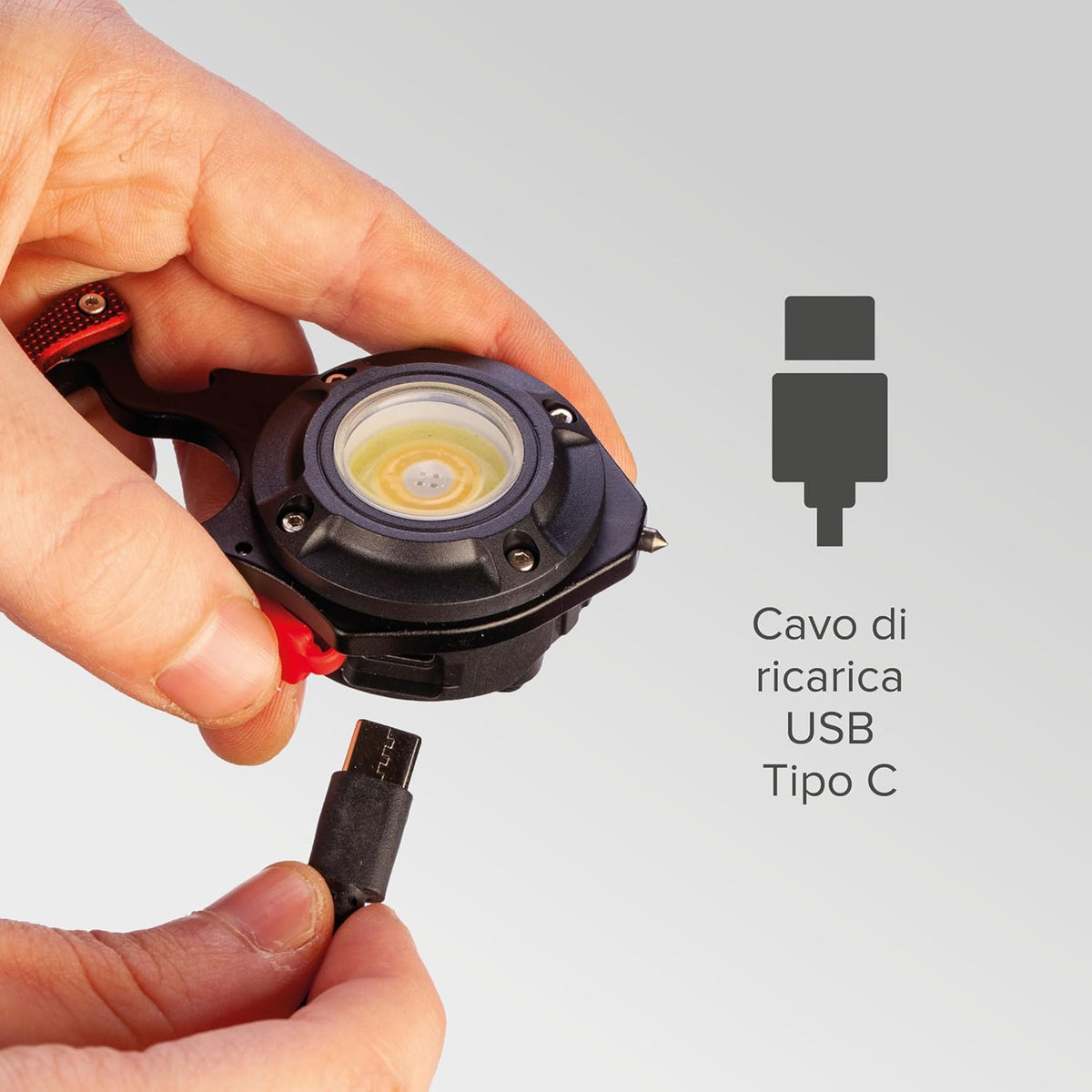 Poly Pool PP3167 Torcia Pocketlight Led 5W Ricaricabile Usb-c 7 Funzioni Con Accessori Per Lavori Fai Da Te E Outdoor