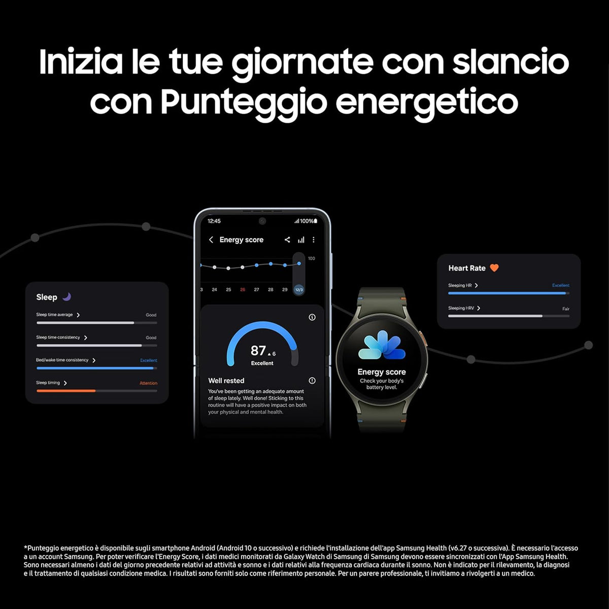 Samsung Galaxy Watch7 Smartwatch Galaxy Ai Analisi Del Sonno Controllo Doppio Avvicinamento Di Dita Batteria a Lunga Durata