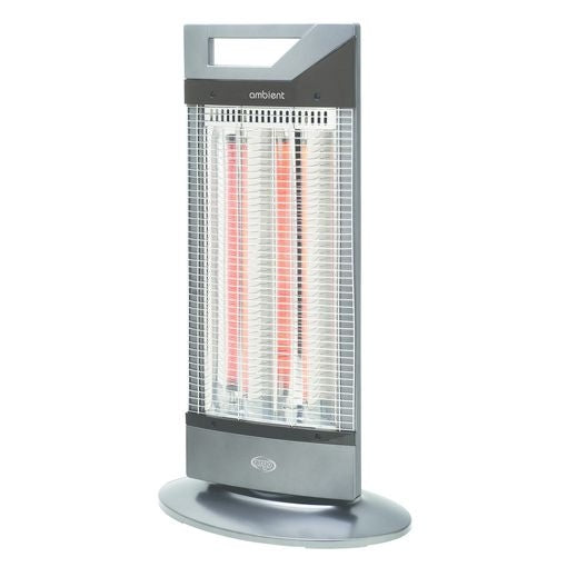 Argo Stufa Elettrica Ambient in Fibra di Carbonio 500/1000 W Oscillante 70° Antracite Metallizzato