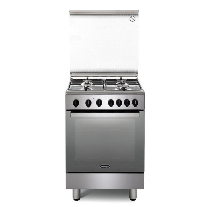De Longhi DGX64LSG Cucina 4 fuochi Forno 60cm Gas statico Valvola Sicurezza Classe A