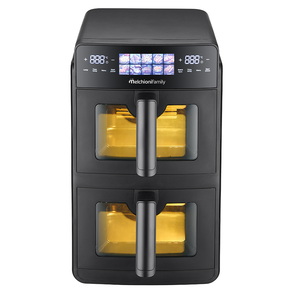 Melchioni Family Friggitrice Ad Aria Giulia 10l Doppio Cassetto Verticale Nera