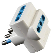 Nuova Video Suono 83045 Adattatore Triplo 16A Bianco con 3 Prese Bipasso