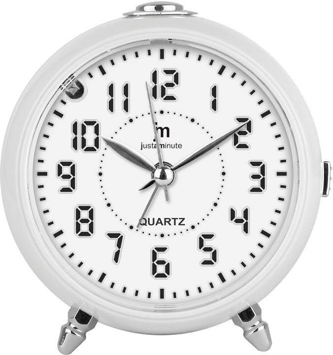 Lowell Sveglia Analogica JA7117B al Quarzo 10 cm Movimento Silenzioso Bianca