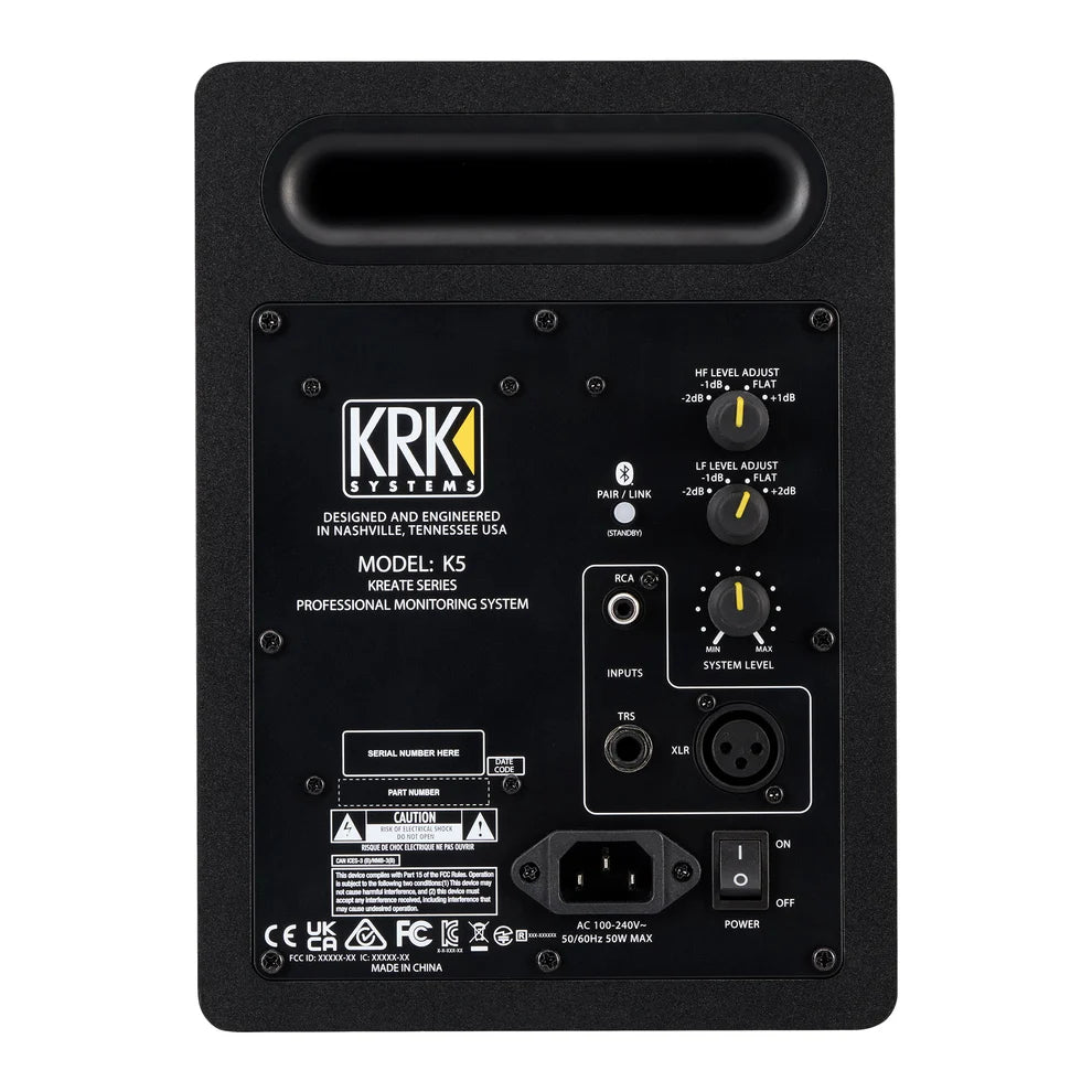 KRK Kreate 5 Monitor da Studio Attivo 5" 60 W RMS Bluetooth 5.3 TWS Nero