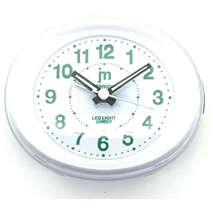 Lowell JA-7119B Sveglia Analogica da Tavolo Bianca con Snooze e Luce