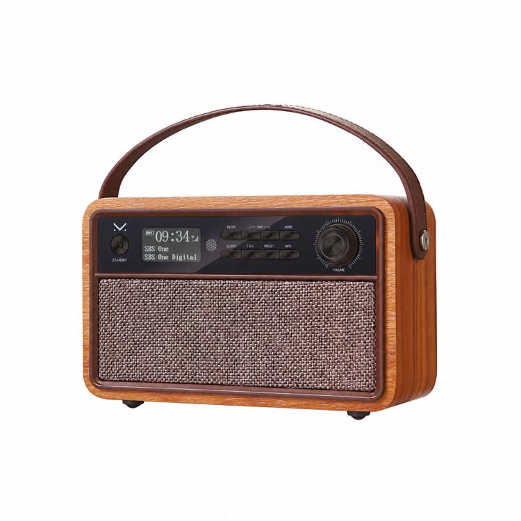 Majestic Radio Portatile Lidia 169364 WD DAB/DAB+/FM Wireless Audio con Sveglia Effetto Legno