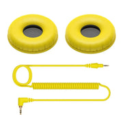 Pioneer DJ HC-CP08-Y Kit Accessori per Cuffie HDJ-CUE1 e HDJ-CUE1BT Giallo con Cavo Spiralato e 2 Padiglioni di Ricambio