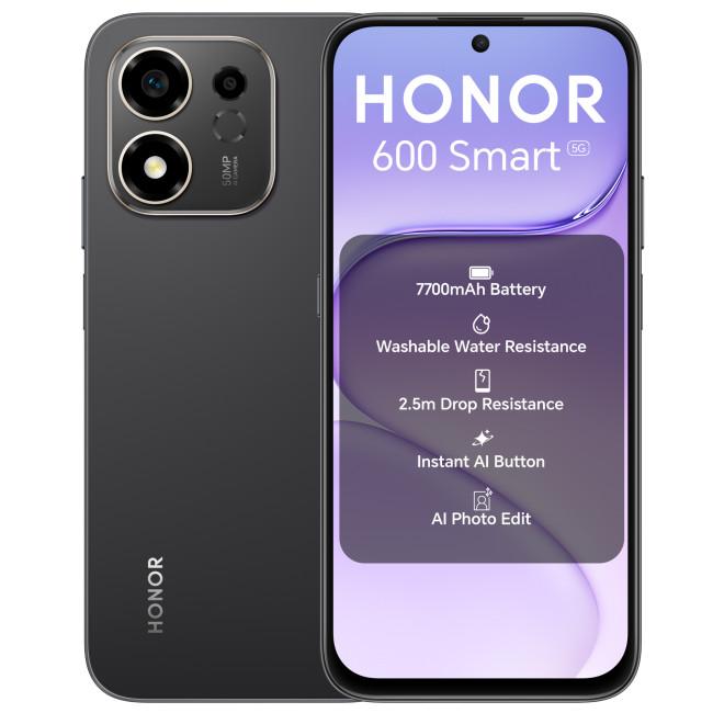 HONOR Smartphone 600 Smart 5G 4GB 128GB Velvet Black 6,87" 120Hz 7700mAh
