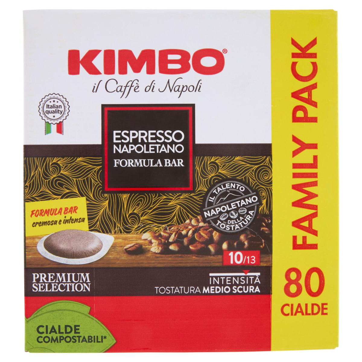 Kimbo Caffè Espresso Napoletano Formula Bar 80 Cialde ESE Compostabili 584 g Intensità 10/13