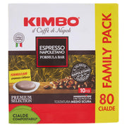 Kimbo Caffè Espresso Napoletano Formula Bar 80 Cialde ESE Compostabili 584 g Intensità 10/13