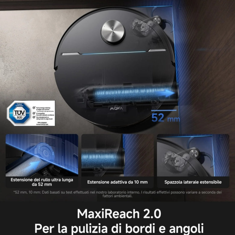 MOVA Z70 VIM Ultra Roller Complete Robot Aspirapolvere e Lavapavimenti 36.000 Pa con Base Multifunzione Wi-Fi Nero