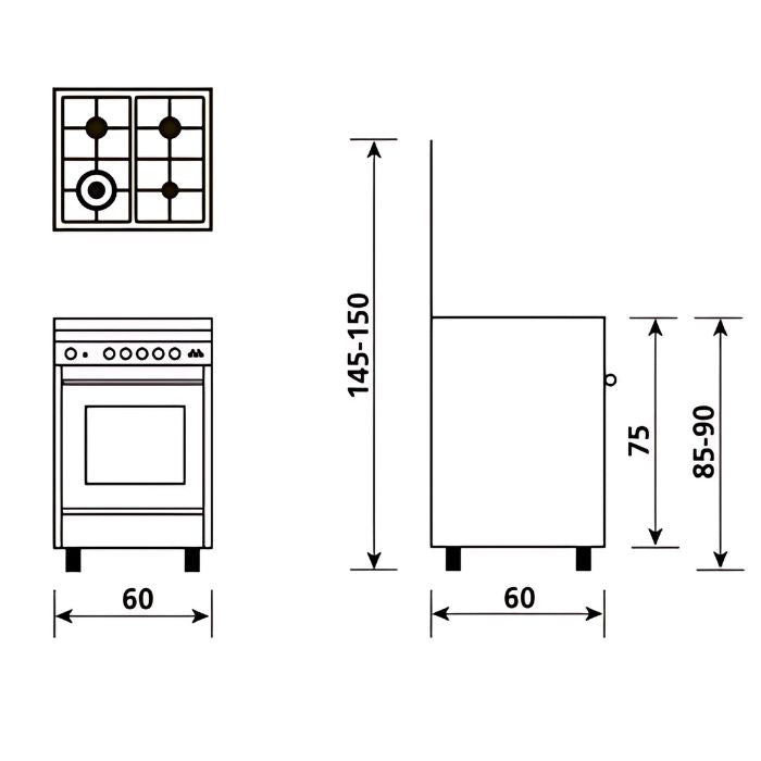 Glem Gas SA66TMI Forno multifunzione elettrico termoventilato 60 x 60