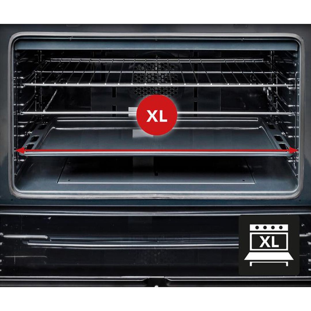 Glem Gas Cucina a Gas SA965MBK 90X60 con Forno Ventilato Nero Carbone CLASSE A
