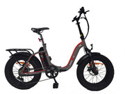 Smartway M4 Matt Titanium & Shining Red E-Bike Fat Bike Pieghevole 20" 48V 13Ah