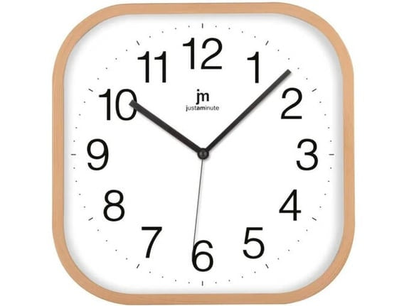 Lowell 00893W Orologio da Parete Quadrato Effetto Legno Silenzioso 30x30 cm