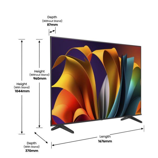 Hisense 75A69N Televisione Smart TV 75 Pollici Led 4K Uhd Vidaa Dolby Vision