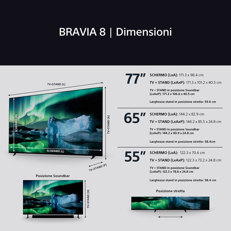 Sony K77XR80PAEP Televisione Smart TV 77 Pollici Oled 4K Hdr Google Bravia