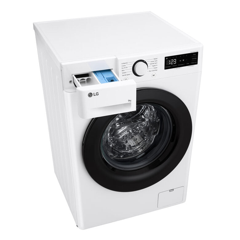 LG F4R3009NNWB Lavatrice 9kg AI DD, Classe A-10%, 1400 giri, Lavaggio con AI