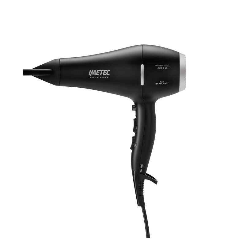 Imetec Asciugacapelli P13 3000, Motore AC, 2300W, Ioni, 2 velocità, 3 temp., Aria Fredda, Concentratore, Diffusore