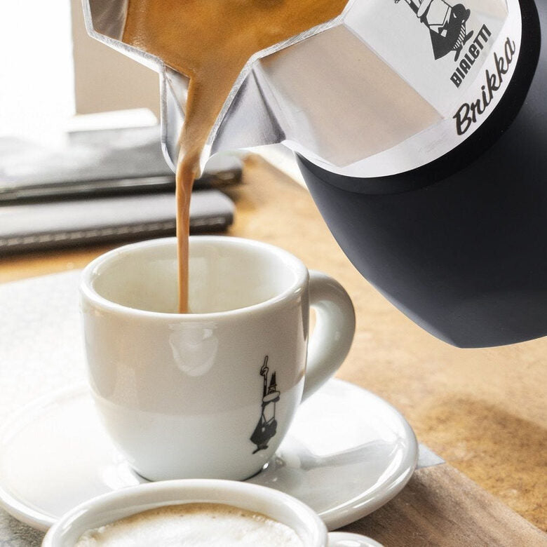 Bialetti Brikka Moka 0,1 L Nero, Acciaio inossidabile