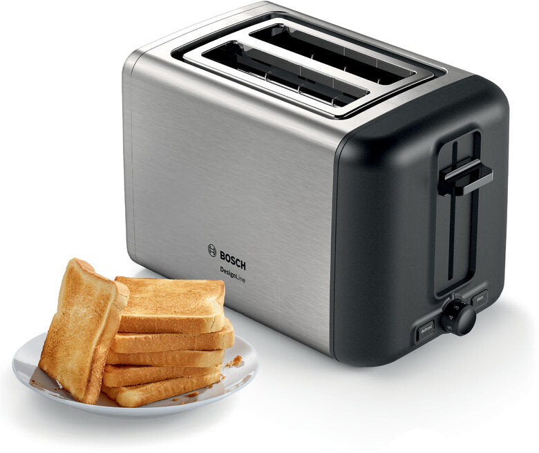 Bosch TAT3P420DE tostapane 2 fetta/e 970 W Nero, Argento