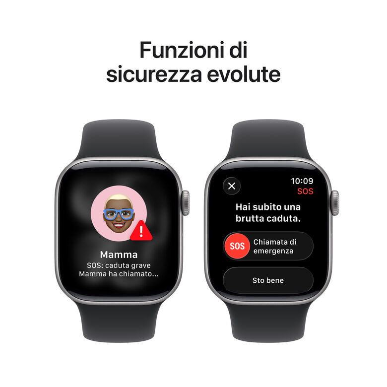 Apple Watch Series 11 GPS 42mm Cassa Alluminio Grigio Siderale con Sport Band Nero - S/M