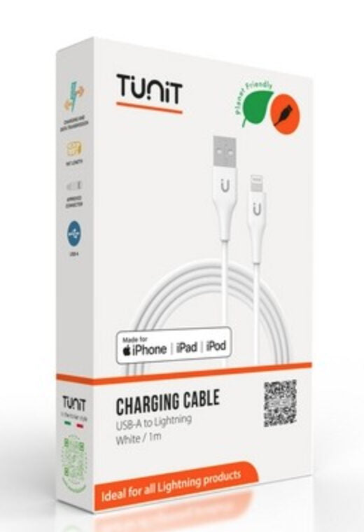 Tunit Cavo Dati Ttal1wh cavo Di Ricarica E Trasferimento Usb-a - Lightning 1m Bianco