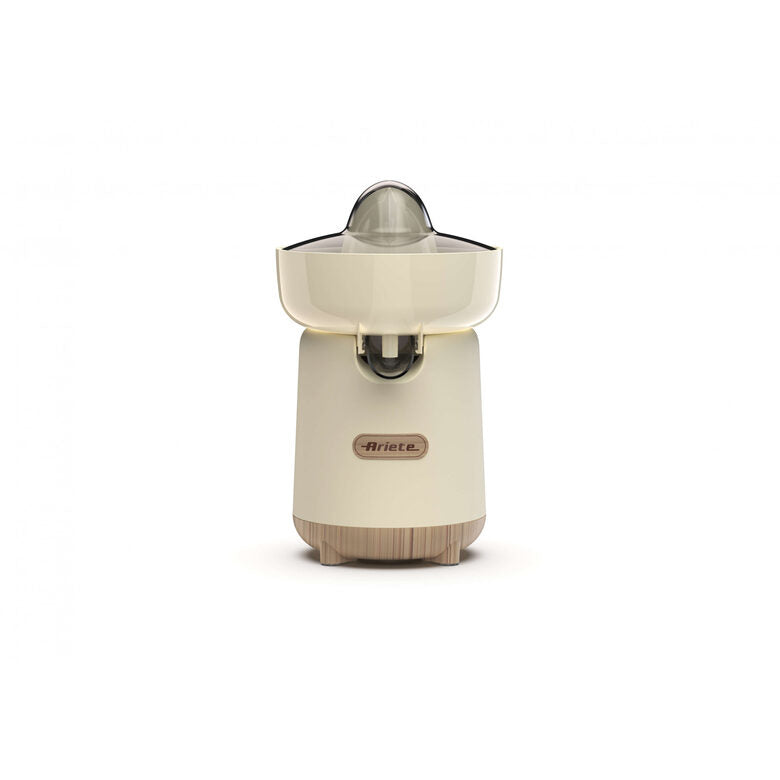 Ariete 417 Spremiagrumi Breakfast Wood, 40W, Effetto Legno, 2 Coni, Beccuccio Antigoccia, Attivazione a Pressione, Beige