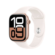 APPLE Watch Series 10 GPS 46mm in alluminio color oro rosa con cinturino Sport rosa fard - S/M