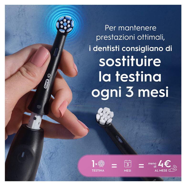 Oral-B Testine di Ricambio iO Series Gentle Care Nere, Testine Rotonde Originali, per Gengive Sensibili, 2 Testine