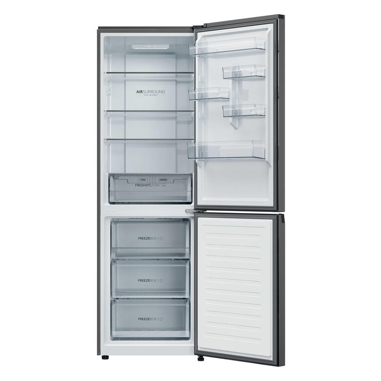 Haier HDPR1618ANPD Series 1 Pro Frigorifero Combinato A Libera Installazione, No Frost, Classe A, Acciaio Inox