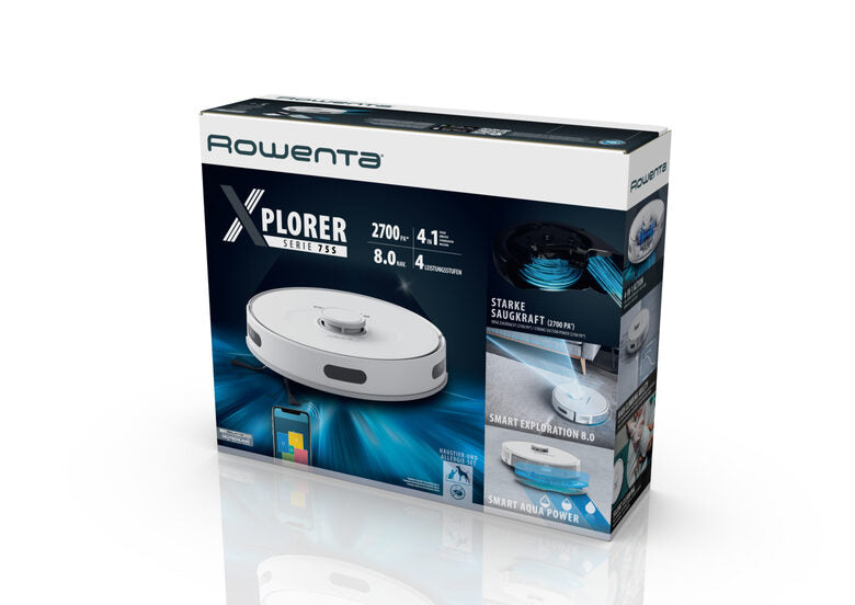 Rowenta X-Plorer RR8577WH Aspirapolvere Robot Senza sacchetto Bianco