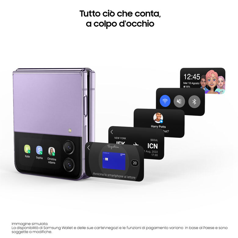 Samsung Galaxy Z Flip4 512GB Bora Purple RAM 8GB Display 1,9" Super AMOLED/6,7" Dynamic AMOLED 2X