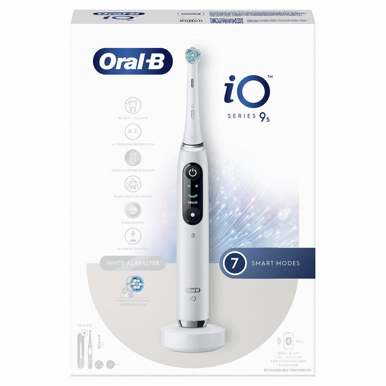 Oral-B iO Spazzolino Elettrico Ricaricabile 9S Bianco, 2 Testine, 1 Custodia Da Viaggio Ricaricabile