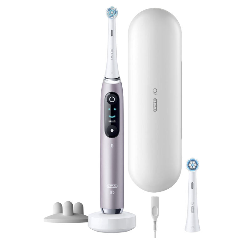 Oral-B iO Spazzolino Elettrico Ricaricabile iO9S Rosa Quarzo, 2 Testine, 1 Custodia Da Viaggio Ricaricabile