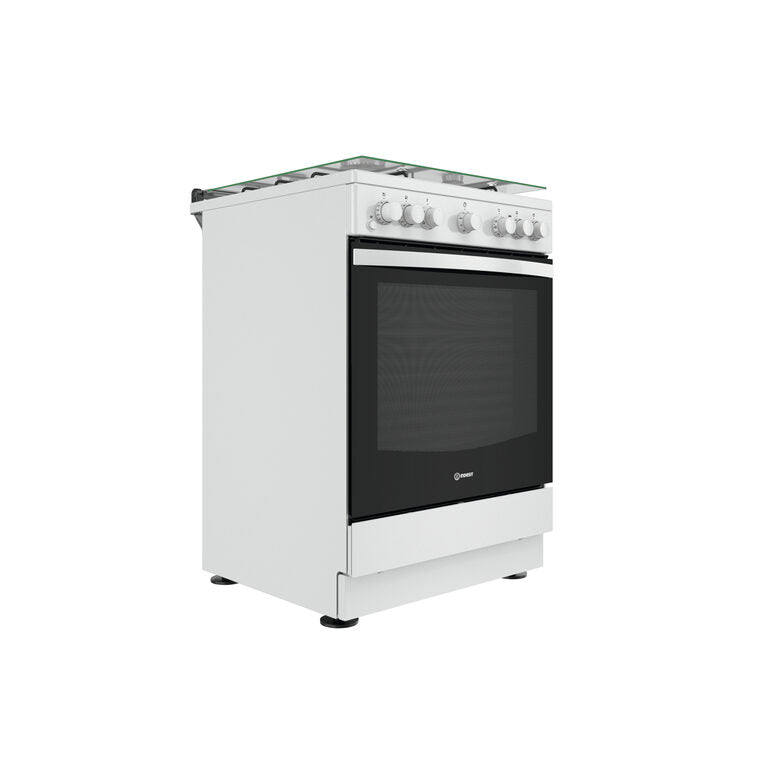 Indesit IS67G4PHW/E Cucina Gas Nero, Bianco A